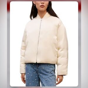 Maje Reversible Bomber Jacket In White